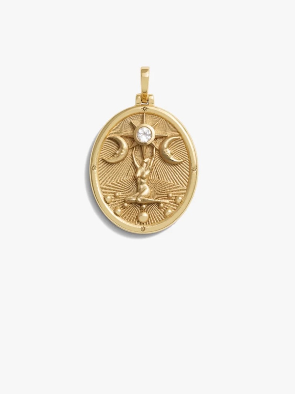 Awe inspired asteria pendent Gold Pendant Necklace - Celestial Medallion topaz